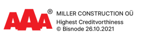 Miller Construction OÜ — AAA kõrgeim krediidivõime, Bisnode, 26.10.2021